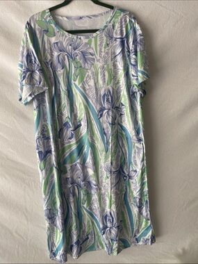 Floral Print Maxi Dress in Blue & Green